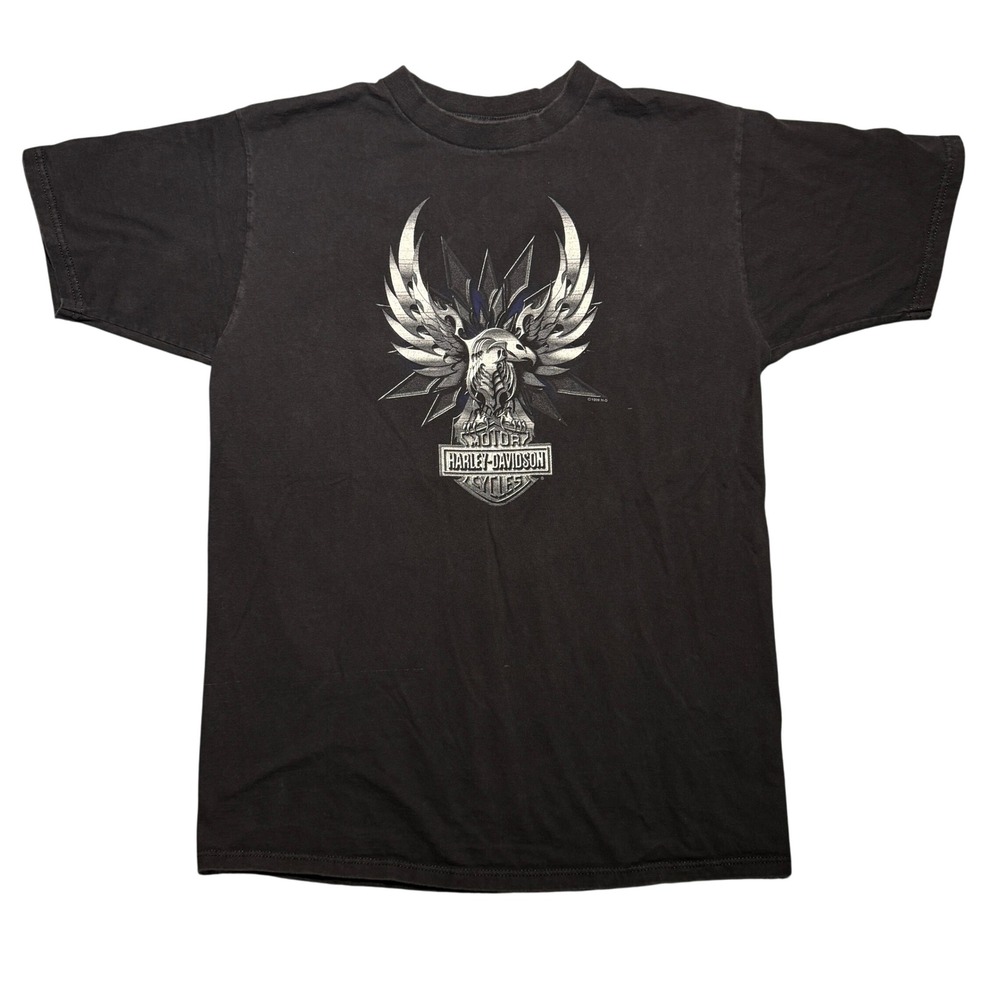 Vintage 1998 Harley Davidson Eaglee T-Shirt Black XL
